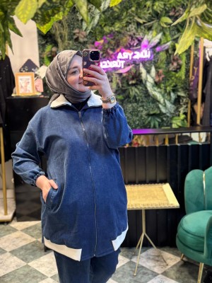 Tensel Büyük Beden Kot Takım  – Ceket & Pantolon 2’li Set