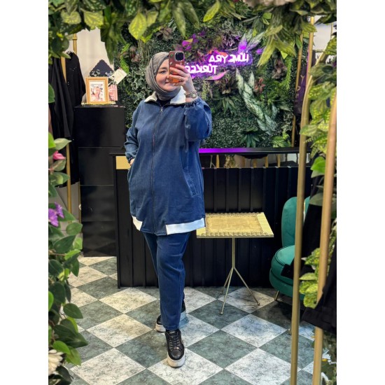 Tensel Büyük Beden Kot Takım  – Ceket & Pantolon 2’li Set